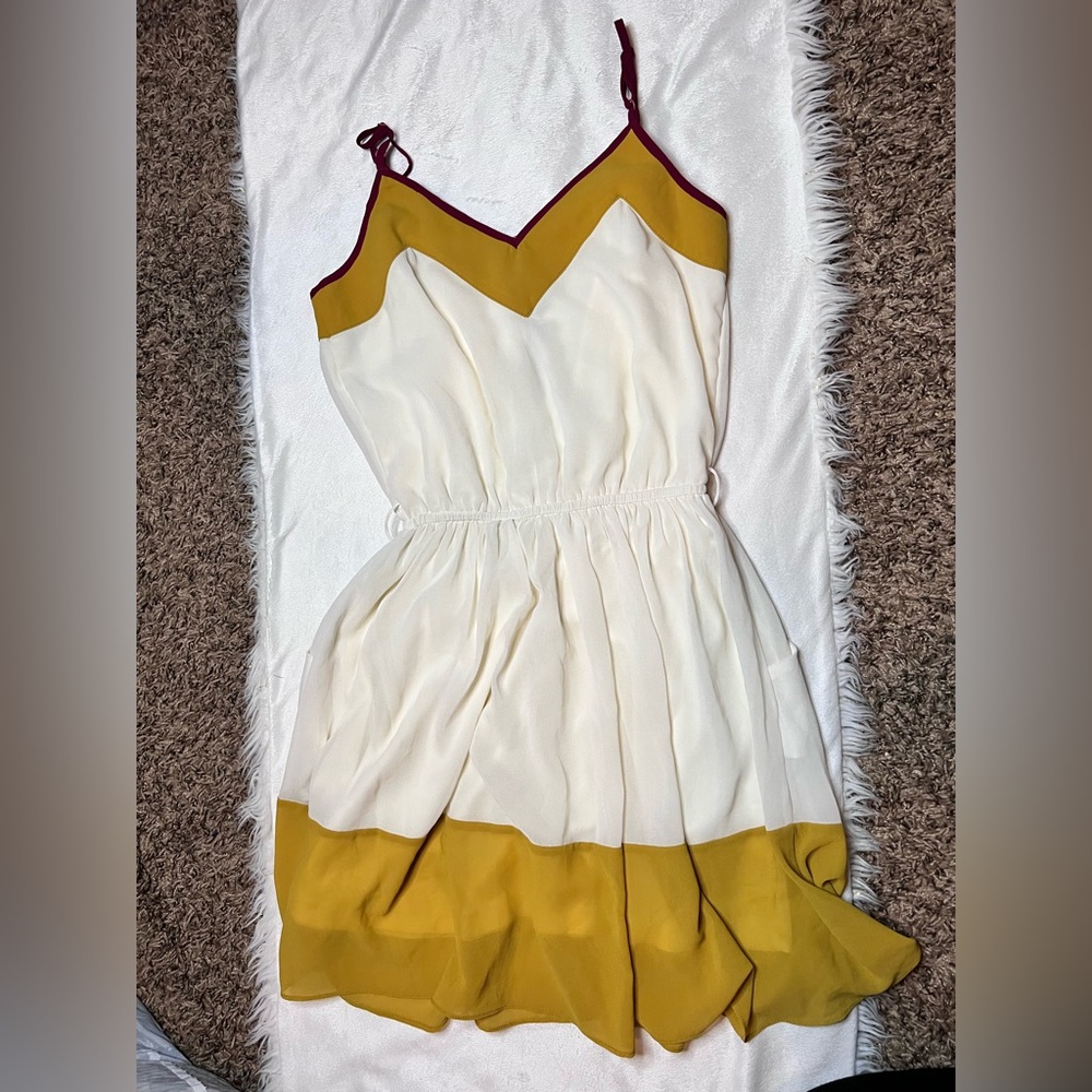 white and yellow dress